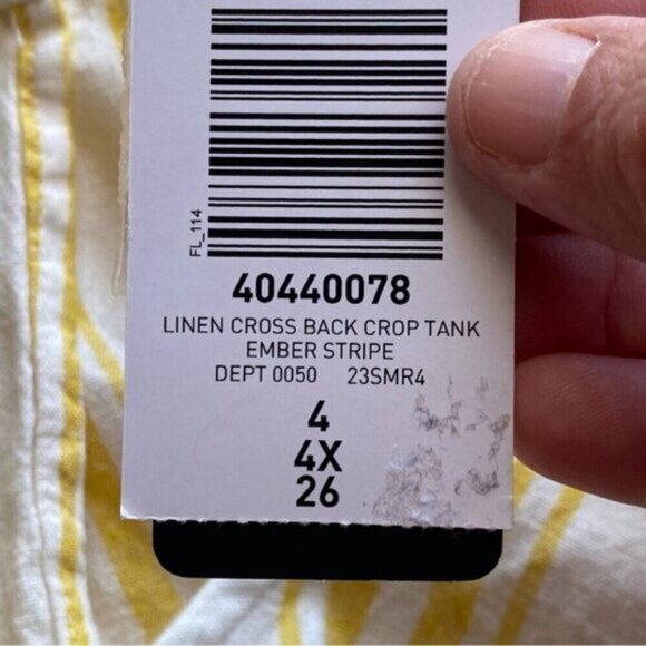 Torrid 2022 Cross Back Top Woman 4 Linen Blend Stripped Coastal Preppy Boxy NEW - Picture 10 of 16